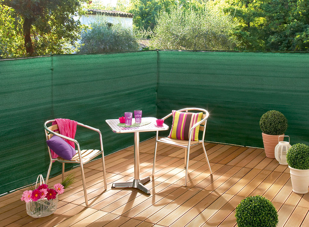 Brise vue PE tissé 100% avec boutonnière et fixation 1x5m vert nortene